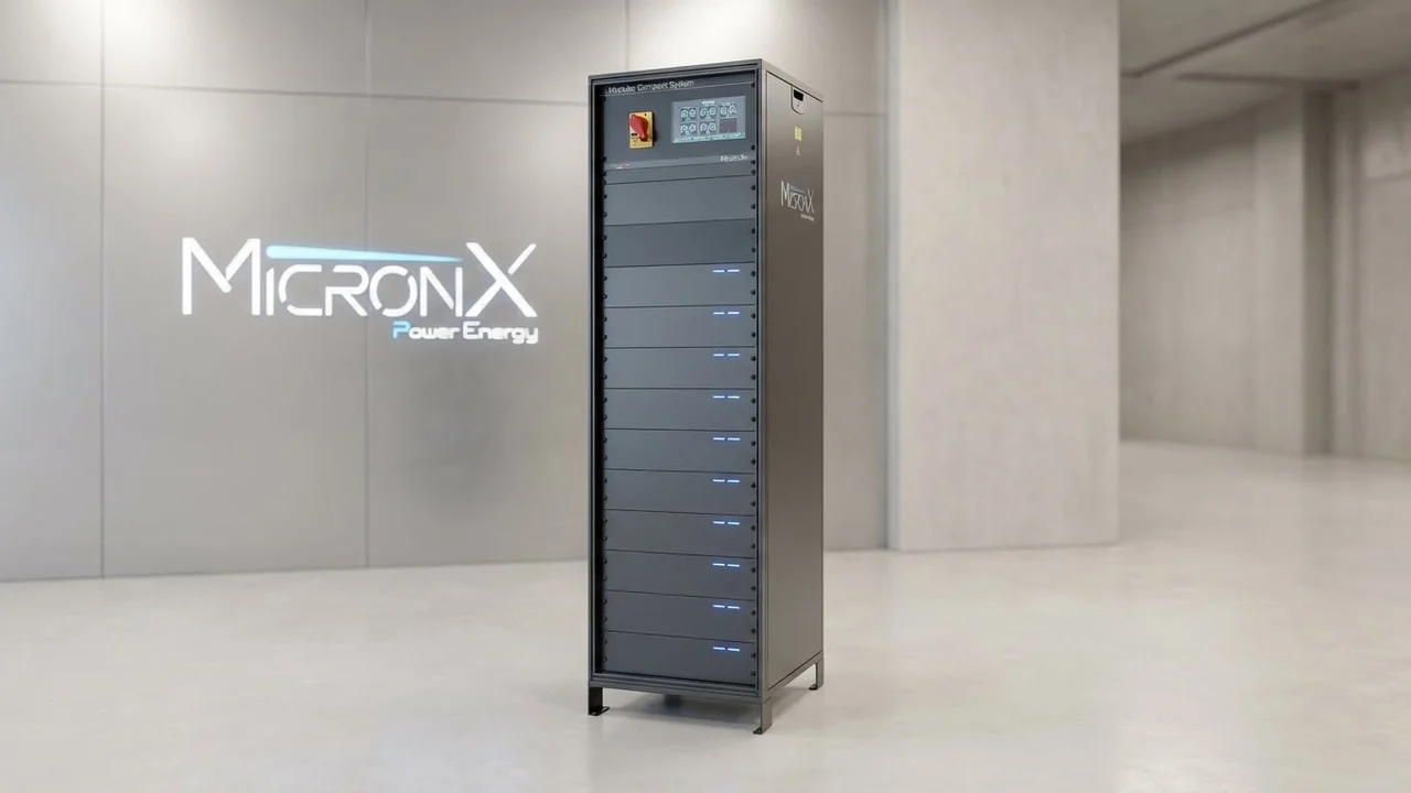 MicronX Modular Compact System cabinet installed in a technical room